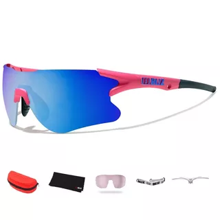 Bliz Tempo Fahrradbrille - weiß - rosa