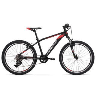 Junior kerékpár Kross Level JR 2.0 24" - modell 2020 - fekete/piros/ezüst - fekete/piros/ezüst