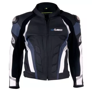 Men’s Leather Moto Jacket W-TEC Velocity - S - Black-Blue