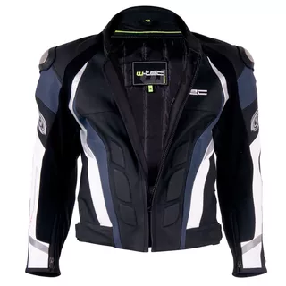 Męska skórzana kurtka motocyklowa W-TEC Velocity - OUTLET - Czarny-fluo