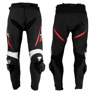 Men’s Leather Moto Trousers W-TEC Vector - XL - Black-Red