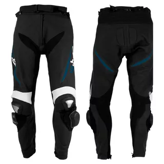 Men’s Leather Moto Trousers W-TEC Vector - L - Black-Blue