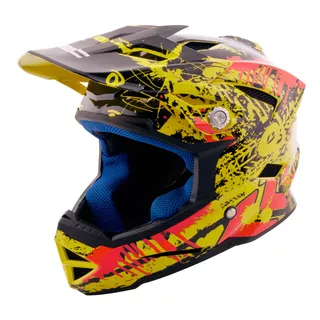 Der Kinder-Downhill-Schutzhelm W-TEC AP-42 - grau-rot - gelb-rot