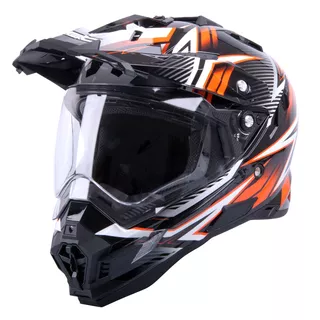 Motocross Helm W-TEC AP-885 Graphic - schwarz-grau