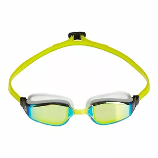 Okulary pływackie Aqua Sphere Fastlane Yellow Titanium Mirrored - Biało-żółty