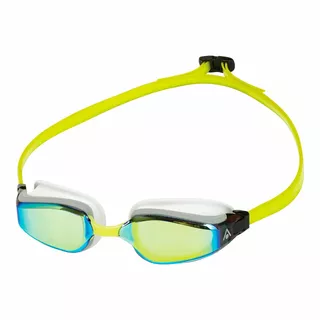 Swimming Goggles Aqua Sphere Fastlane Yellow Titanium Mirrored - White-Yellow