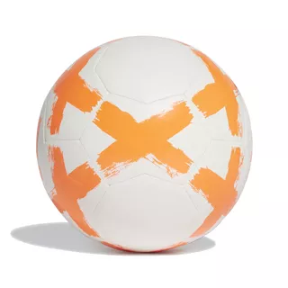 Futbalová lopta Adidas Starlancer FL7036 biela, oranžové logo