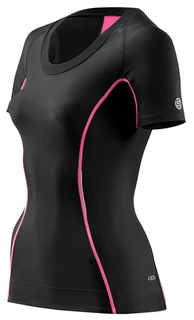 Női kompressziós rövid ujjú felső SKINS Bio A200 - fekete-rózsaszín - fekete-rózsaszín