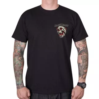 Koszulka męska na motocykl t-shirt BLACK HEART Flame Piston