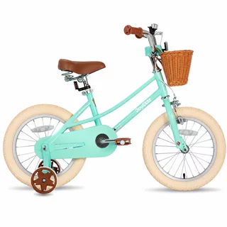 Dětské kolo Joystar Retro 16" s košíkem • 104-135 cm - mentolová