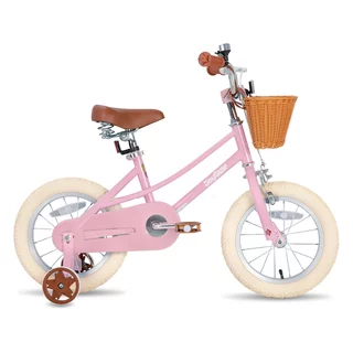Dětské kolo Joystar Retro 14" s košíkem • 92-120 cm - růžová