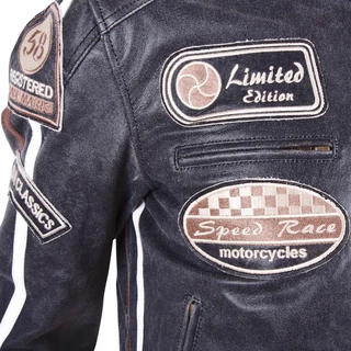 Leather Moto Jacket BOS 2058 Black - Black