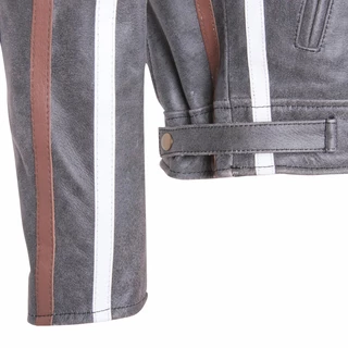 Leather Moto Jacket BOS 2058 Vintage Grey - S