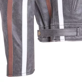 BOS 2058 Vintage Grey Leder Motorradjacke - grau