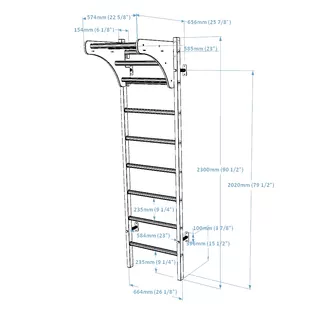 Žebřiny s hrazdou BenchK 211W 230x67 cm