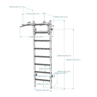 Žebřiny s hrazdou BenchK 231W 230x67 cm