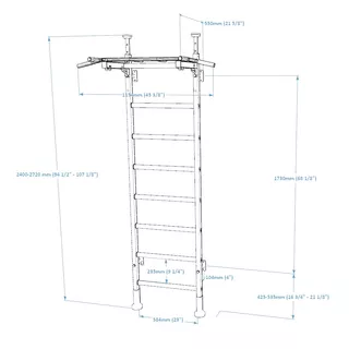 Žebřiny s hrazdou BenchK 521W 240x67 cm