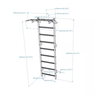 Rebriny s hrazdou BenchK 721B 240x67 cm