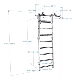 Rebriny s hrazdou BenchK 731B 240x67 cm