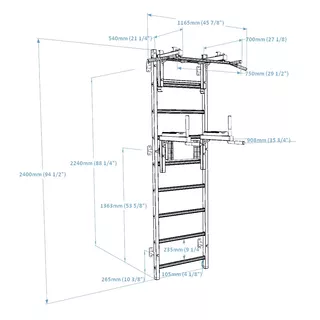 Žebřiny s hrazdou a bradly BenchK 732W 240x67 cm