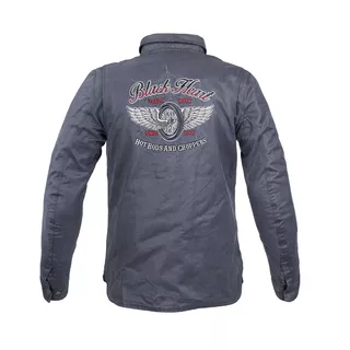 Voskovaná košile W-TEC Black Heart Ramon - modrá