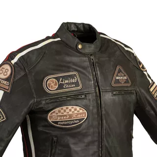 B-STAR Zagiatto Herren Leder-Motojacke - dunkles olivgrün