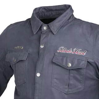 Voskovaná košile W-TEC Black Heart Ramon - modrá