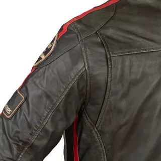 B-STAR Zagiatto Herren Leder-Motojacke - dunkles olivgrün