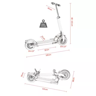 Elektrická koloběžka City Boss T7 černá 10"