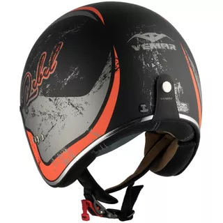 Motorcycle Helmet Vemar Chopper Rebel - Matt Black/Green/Cream