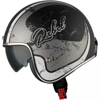 Moto přilba Vemar Chopper Rebel - černá matná/oranžová/stříbrná, XL (61-62)