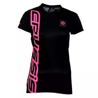 Women’s Short Sleeved T-Shirt CRUSSIS Black-Fluo Pink - Black-Pink