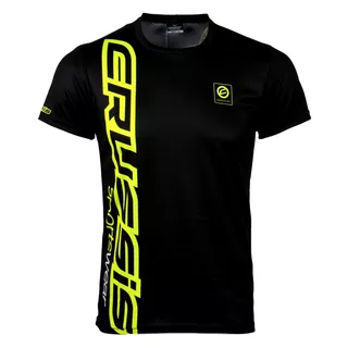 Men’s Short Sleeved T-Shirt CRUSSIS Black-Yellow - Black-Fluo Yellow