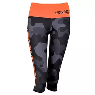 Women’s Knee Length Leggings CRUSSIS Gray-Orange - Grey Camo/Fluo Orange