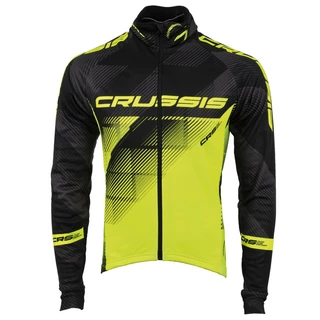 Férfi kerékpáros kabát CRUSSIS fekete-fluo sárga