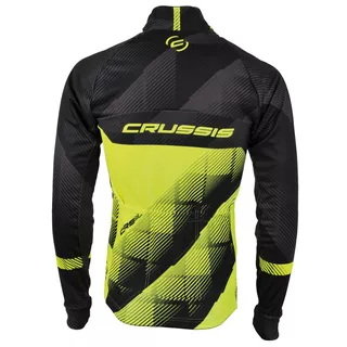 Pánská cyklistická bunda CRUSSIS černo-fluo žlutá - černá-fluo žlutá, XL