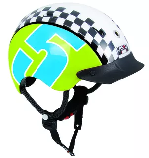 CASCO Mini-Generation gyermek kerékpár sisak - fehér felirat - zöld grafikás