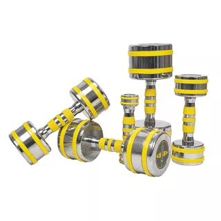 Zestaw hantli jednoręcznych + stojaki inSPORTline Yellsteel 2x 1-14 kg