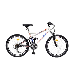 Detský celoodpružený bicykel DHS Blazer 2445 - model 2014 - bielo-čierna