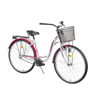 Női városi kerékpár DHS Citadinne 2832 28"- 2016 modell - fehér-rózsaszín - fehér-rózsaszín