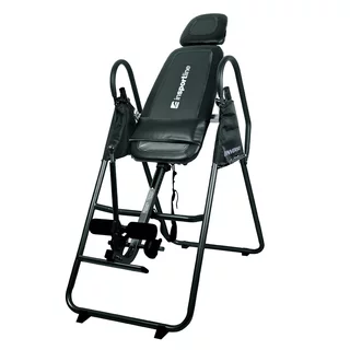 Gerincnyújtó pad inSPORTline Inverso, max 130kg, összecsukható, felhasználó 147-198cm, fém váz, párnázott, biztonságos - fekete