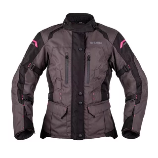 Dámská moto bunda W-TEC Barbata - černo-šedo-růžová - černo-šedo-růžová
