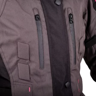 Dámská moto bunda W-TEC Barbata - černo-šedo-růžová