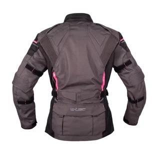 Dámská moto bunda W-TEC Barbata - černo-šedo-růžová