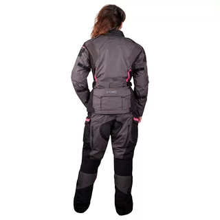 Dámská moto bunda W-TEC Barbata - černo-šedo-růžová