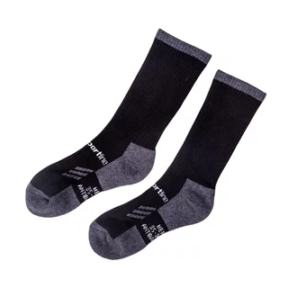 Merino Mid-Calf Socks inSPORTline Meritic Crew AG+ Antibacterial - Black-Grey
