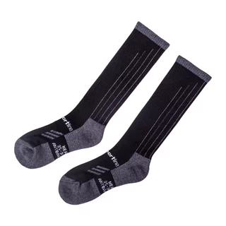 Merino podkolenky inSPORTline Meritic Ski AG+ antibakteriální - černo-šedá