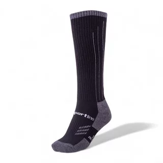 Merino podkolenky inSPORTline Meritic Ski AG+ antibakteriální - černo-šedá
