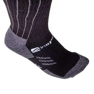 Merino podkolenky inSPORTline Meritic Ski AG+ antibakteriální - černo-šedá
