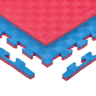 Tatami Puzzle Mat inSPORTline Sazegul 100 x 100 x 2 cm - červeno-modrá, vzor 5 proužků